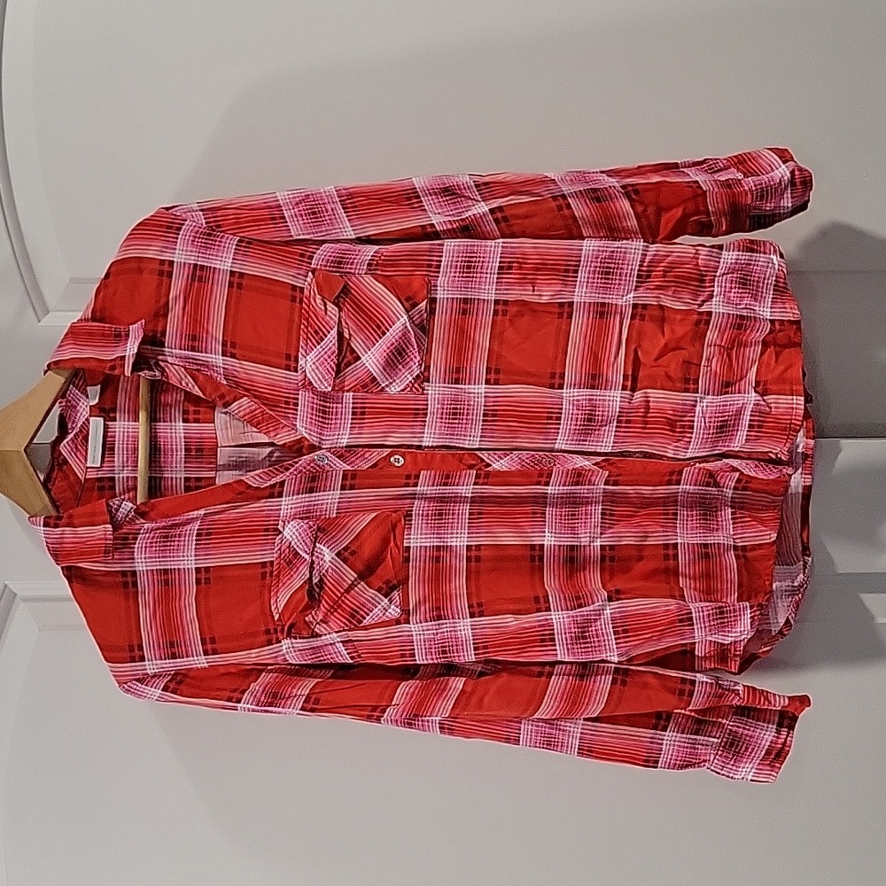 New York & Company Plaid Button Down Shirt